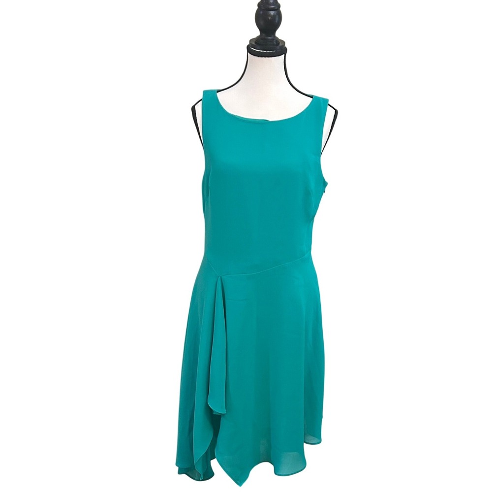 Adrianna Papell Green Sleeveless Dressโ Fit & Flare Party Cocktail Size 10